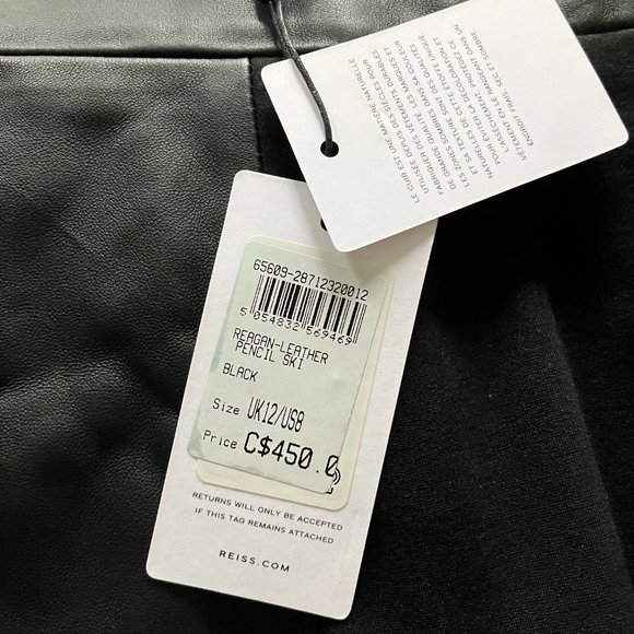 Reagan Leather Pencil Skirt Size 8 - Picture 3 of 7